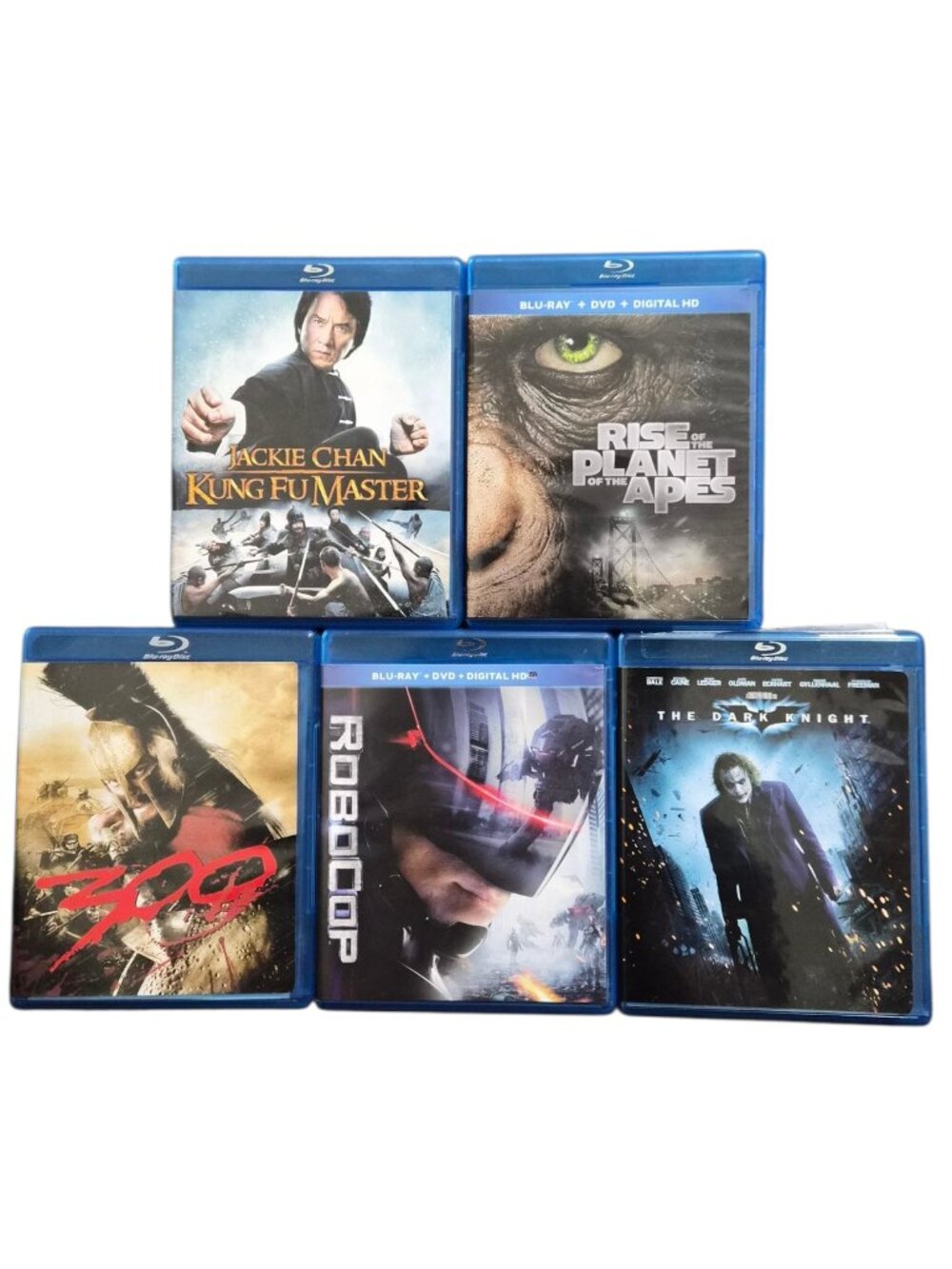 5 Bly-ray Action Science Fiction Kung Fu Master, Robocop, 300, The Dark Knight